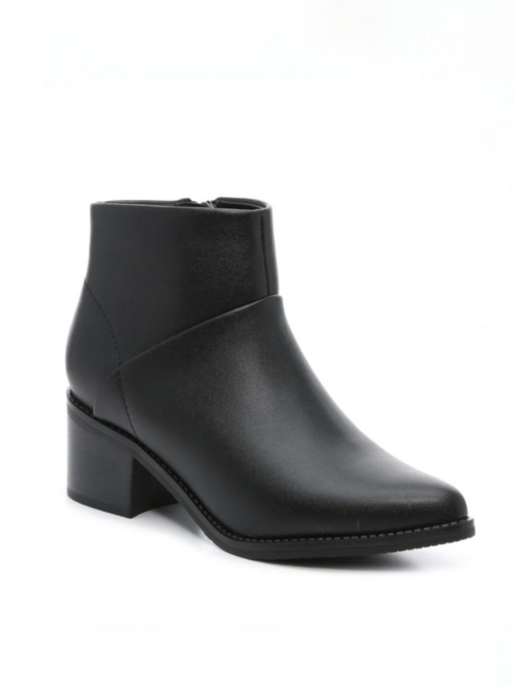 Blondo Black Waterproof Leather Boots Chunky Heel Size 8M